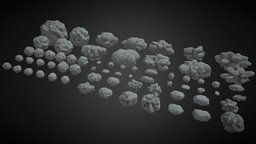 x66 Asteroids asteroid, natural, assetpack, asset, scifi, stone, rock, space