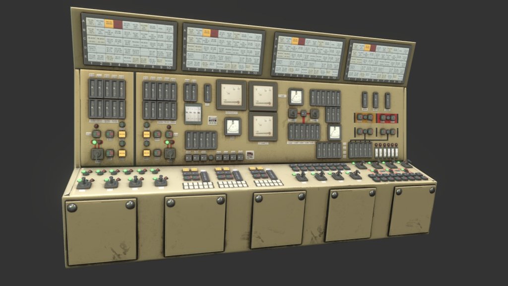 More panels. Hopefully not many more panels to come :&gt;

2x1024 PBR textures, all control panels share one master texture for all the buttons, the backboards however, are unique.

Made with 3DSMax and Substance Painter - Control Panels 02 - Buy Royalty Free 3D model by Renafox (@kryik1023) 3d model