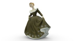 Royal Doulton Figurine porcelain, china, ceramic, figurine, woman, dancing, porcelain_doll