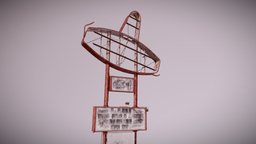 PAS abandoned, red, restaurant, rust, post-apocalyptic, signs, painted, unreal, broken, survival, mexican, aaa, metal, realistic, game-ready, unreal-engine, ue4, post-apoc, post-apocalypse, unity, pbr
