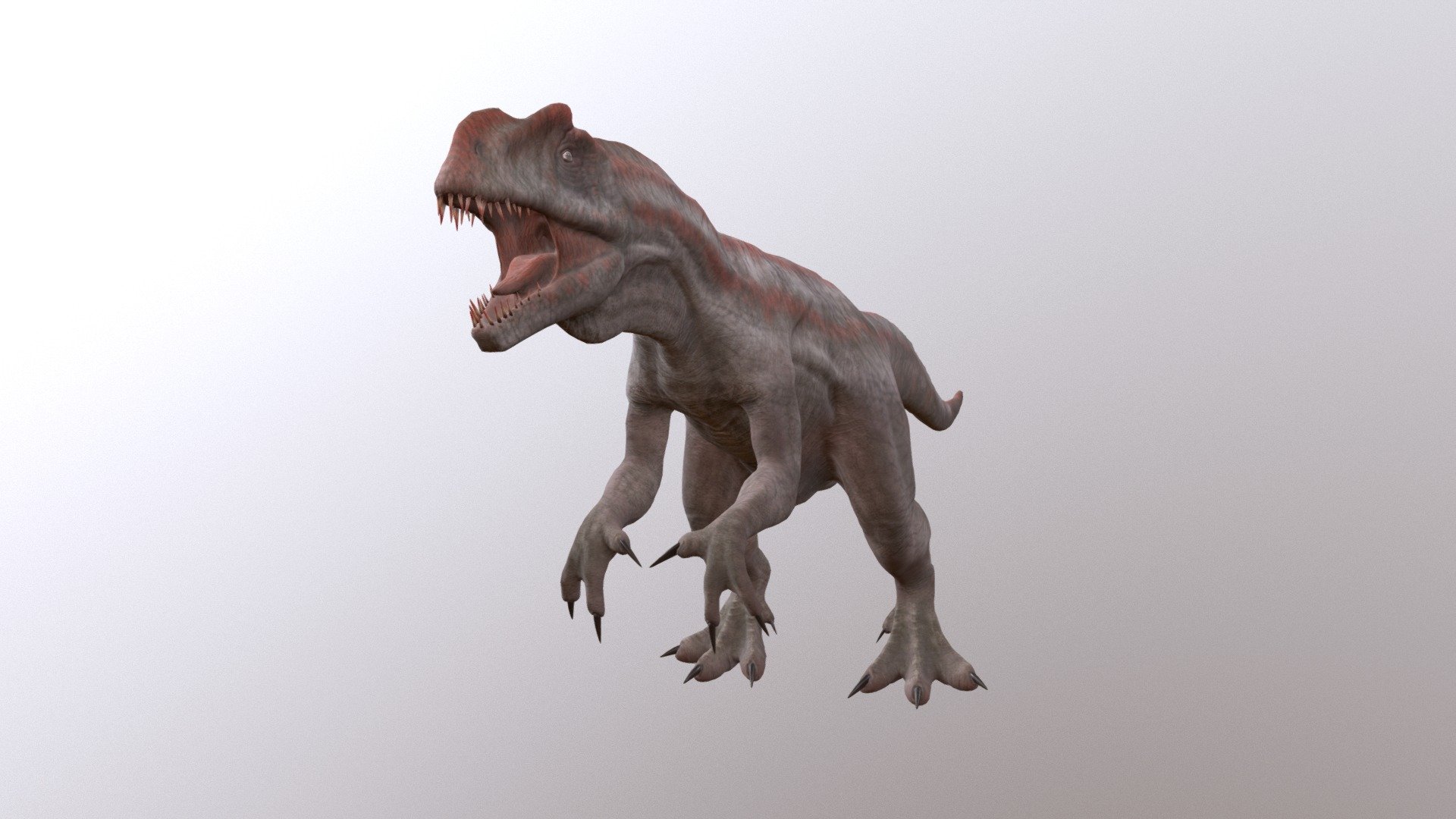 3DAllosaurus 2_0 is an update and remaster of the later 3DAllosaurus, this is a model of an Allosaurus made in ZBrush, rigged and animated with blender.

This new model was tested in Unreal Engine 4

Contains some basic animations as:


Walk 
Run 
Idle 
Attacks 
Death 
Others

It comes with four different body skins, four different eye skins and 3 different claw/teeth skins

In the additional files, you'll be able to find the following formats:
OBJ
FBX
ZTL
Blend
Textures

This model was made in a way that it will be easy to make changes at your wish

Got anything to ask or a suggestion? Leave us a coment or send a message 3d model