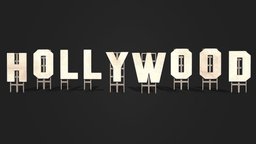 Low Poly Hollywood Sign Los Angeles hollywood, ultralowpoly, hollywoodsign, lowpoly, gameasset, usa, unitedstatesofamerica, noai, hollywood-sign, mcmurican