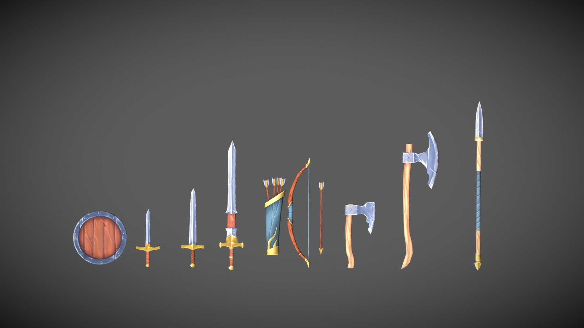 These weapons are sharp and ready to defend what you love or destroy what you hate.
 I draw with passion and patience.

I hope they can put it to good use 3d model