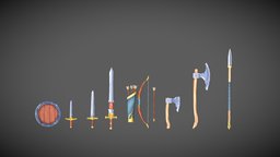 Pack of basic handpainted medieval weapons.