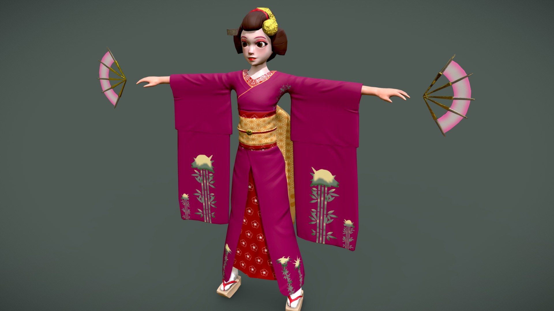 Low Poly Warrior Maiko - 3D model by Marinette (@marinetteUwU) 3d model