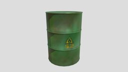 Oil Barrel barrel, gas, oil, petrol, metallic, hazardous, texture, pbr, lowpoly