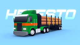 ARCADE: "Hefesto" Truck Wood Cargo truck, forest, pack, countryside, vehicle, wood, stylized