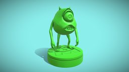 MIKE WAZOWSKI FROM MONSTERS, INC monsters, meme, mike, 3dprinting, monsters-inc, mikewazowski, monster-cartoon, cartoon, 3d, monster, funny