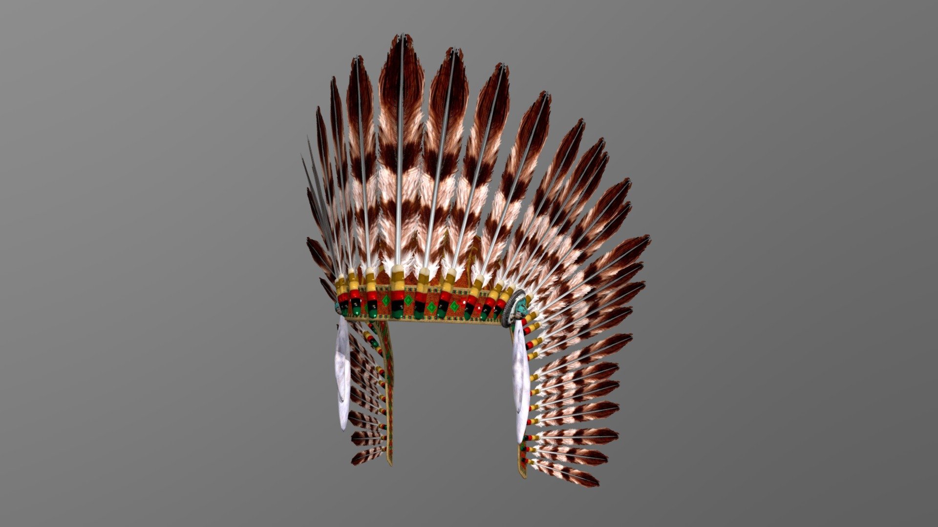 War bonnets (also called warbonnets or headdresses) are feathered headgear traditionally worn by male leaders of the American Plains Indians Nations who have earned a place of great respect in their tribe. Originally they were sometimes worn into battle, but they are now primarily used for ceremonial occasions. In the Native American and First Nations communities that traditionally have these items of regalia, they are seen as items of great spiritual and political importance, only to be worn by those who have earned the right and honour through formal recognition by their people.

*1 mesh (medium poly) with textures and materials 3d model