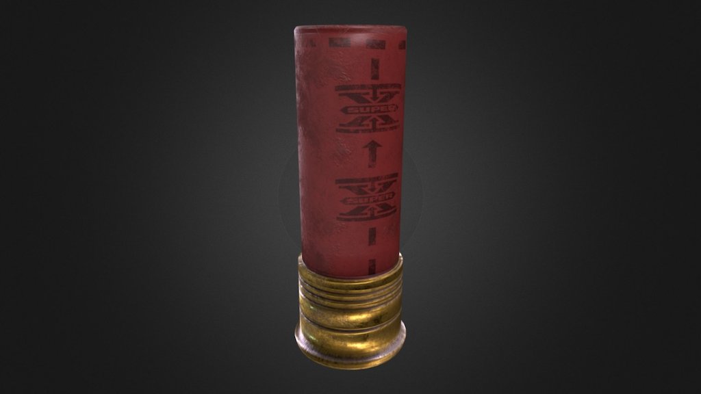 I've made a bullet for my shotgun model. I am still struggling with the programs and the workflow though&hellip; - Shotgun Ammo - 3D model by BenjaminTuli 3d model