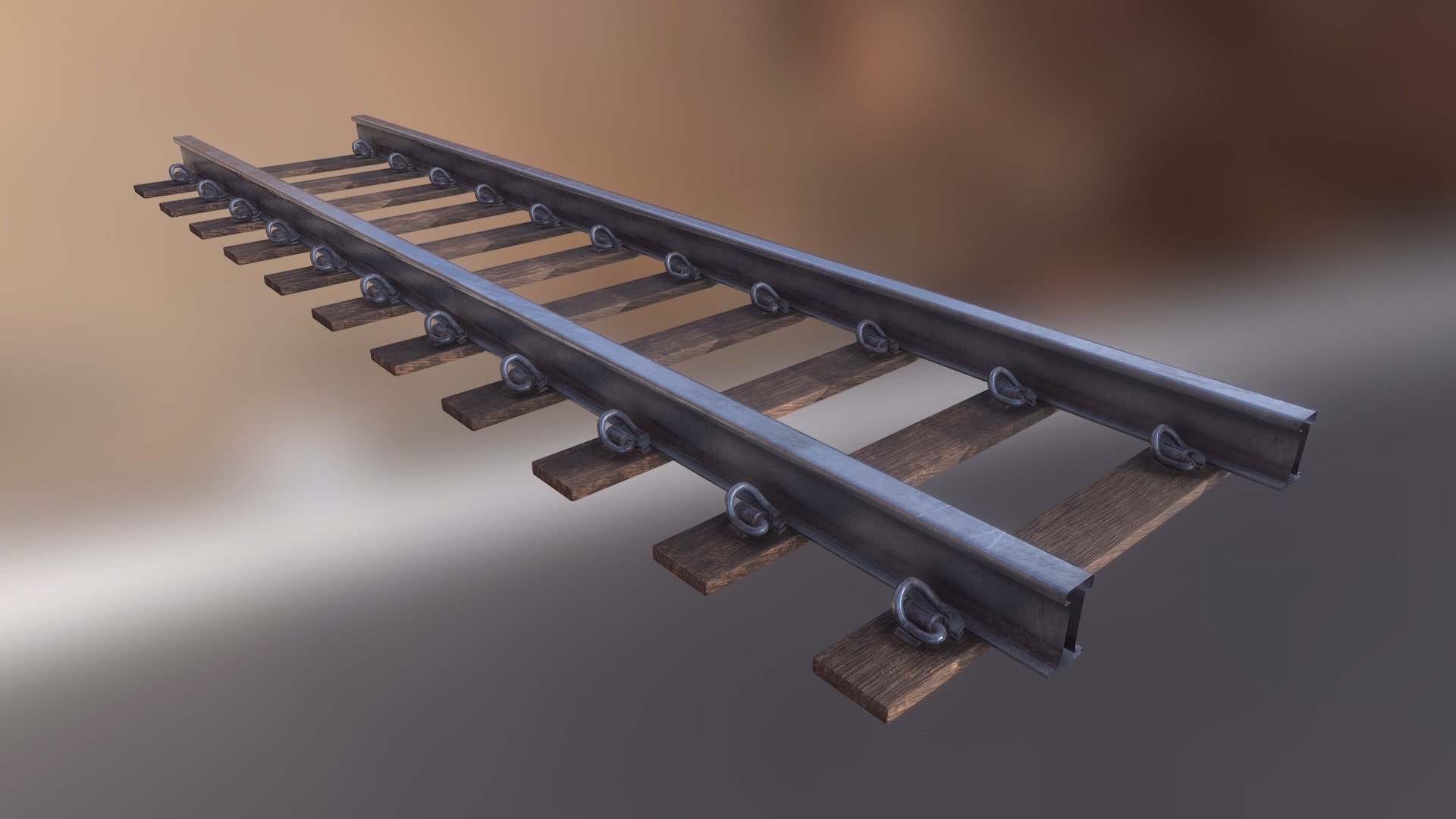 Train tracks, textured in Substance - Train Tracks - Buy Royalty Free 3D model by thatguy (@thatguyy) 3d model