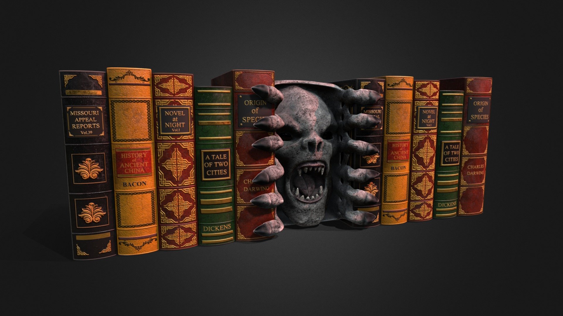 Creature bookends.Modeling 3dsmax and texturing 3dcoat 3d model