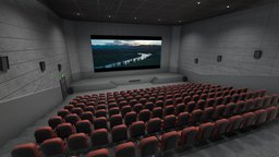 Movie Theater cinema, lights, film, baked, vr, festival, movies, realistic, popcorn, seats, kino, netflix, watching, imdb, lighting, blender, pbr, design, interior, screen