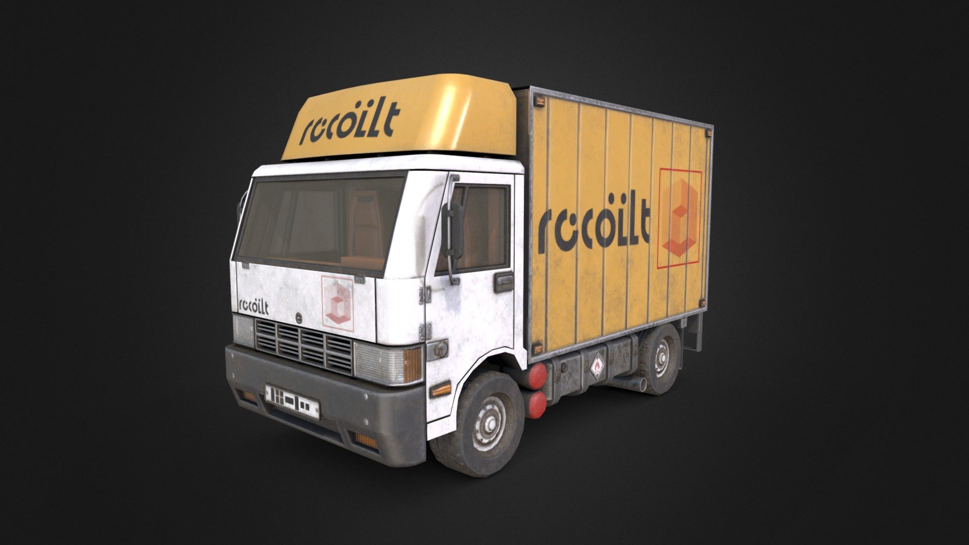 Textured, finished version of my WIP truck. I ended up cleaning up the policount in a lot of places, hopefully you can't tell.

Modeled in 3DS Max, Textured in Substance Painter.

The font used on the logos is &ldquo;DotLirium