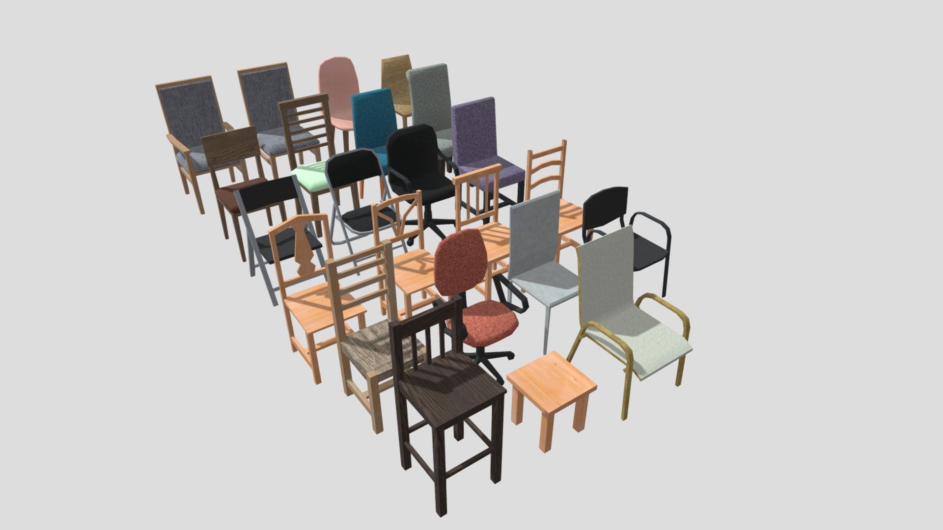 Chairs - Download Free 3D model by Elbolillo (@Elbolilloduro) 3d model