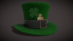 St_Patrick_Lucky_Hat_FBX green, hat, misc, clover, lucky, necklace, leprechaun