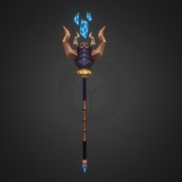 hand painted staff weapon rpg, staff, weapon, handpainted, hand-painted, stylized, magic