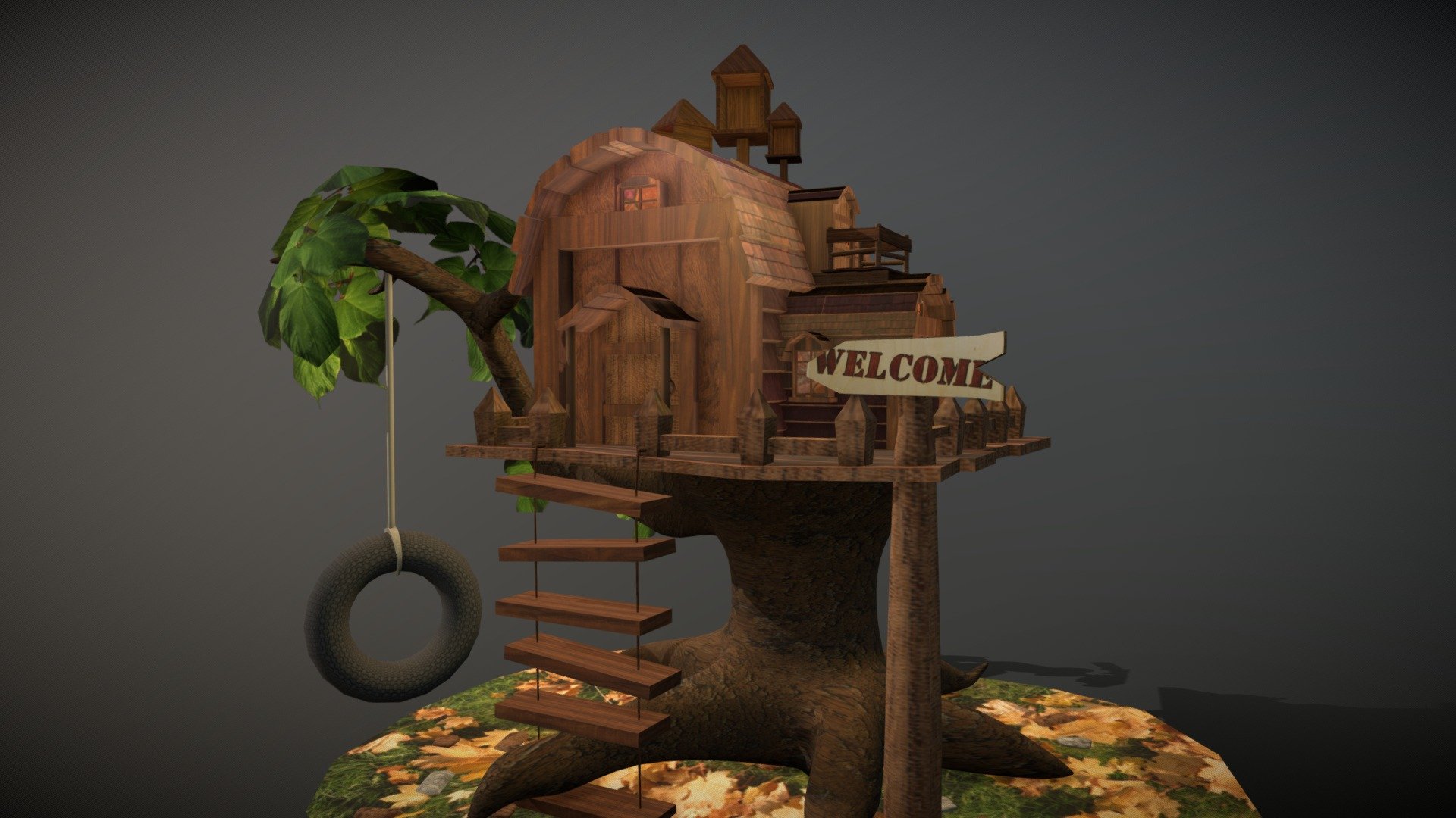 I was dreaming about a tree house since childhood. I've got it now))) Here it is 3d model