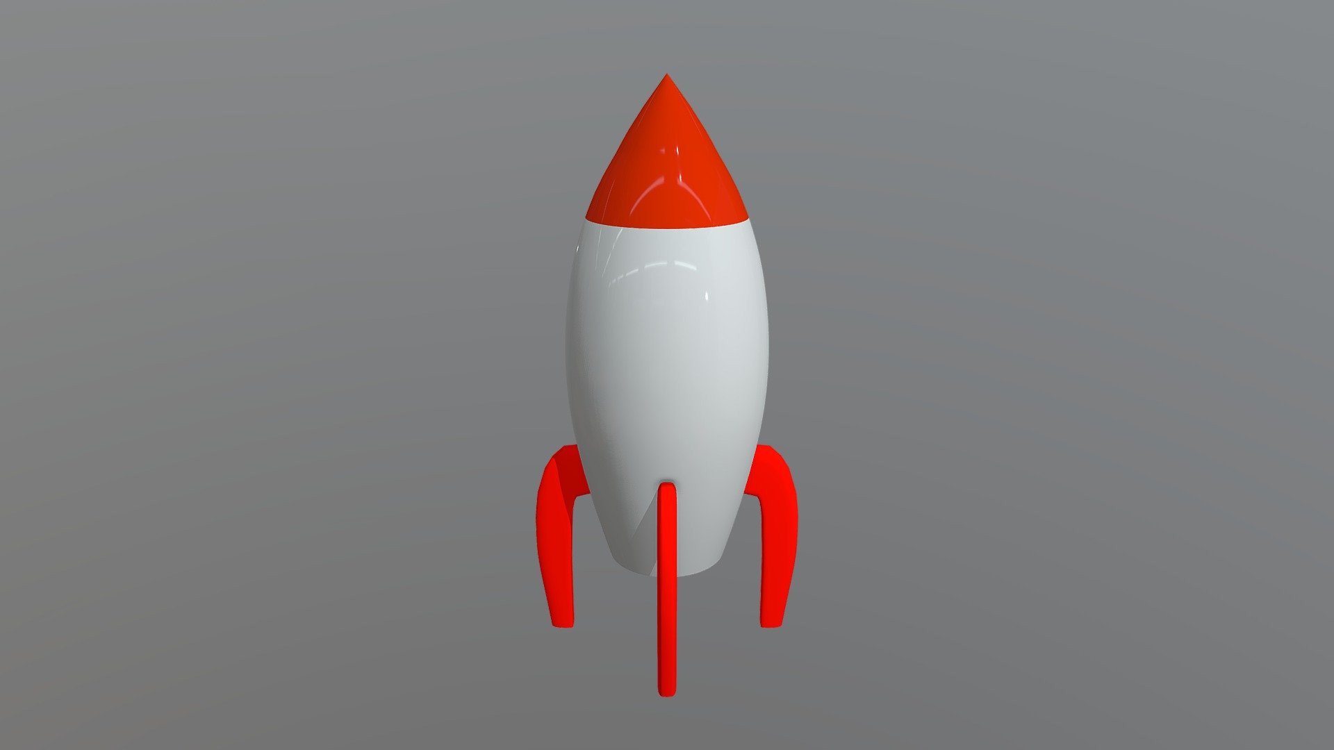 A cartoon rocket made in blender 3d model