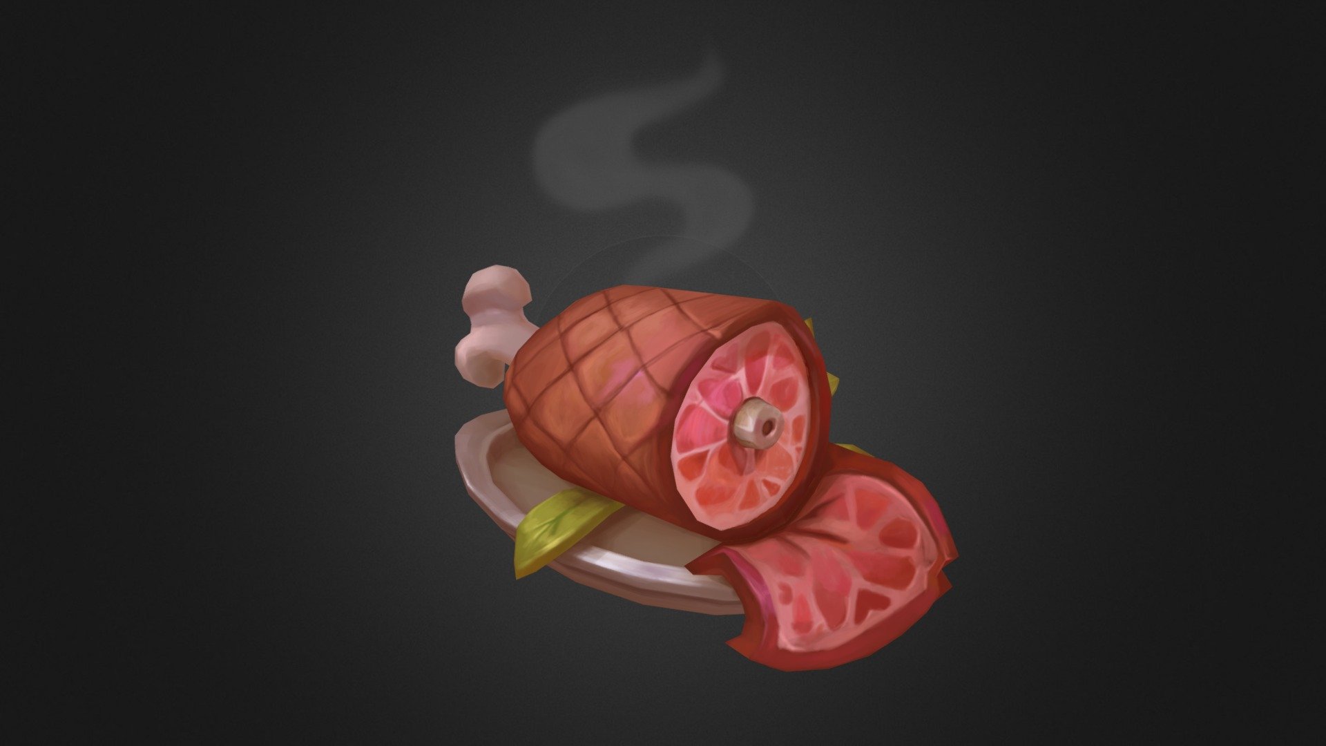 A little practice very fast lowpoly handpainted delicious meat &ldquo;Jamong