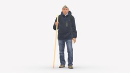 001143 oldy traveler tourist man style, people, clothes, miniatures, realistic, traveler, tourist, oldy, character, 3dprint, model, man, human, male