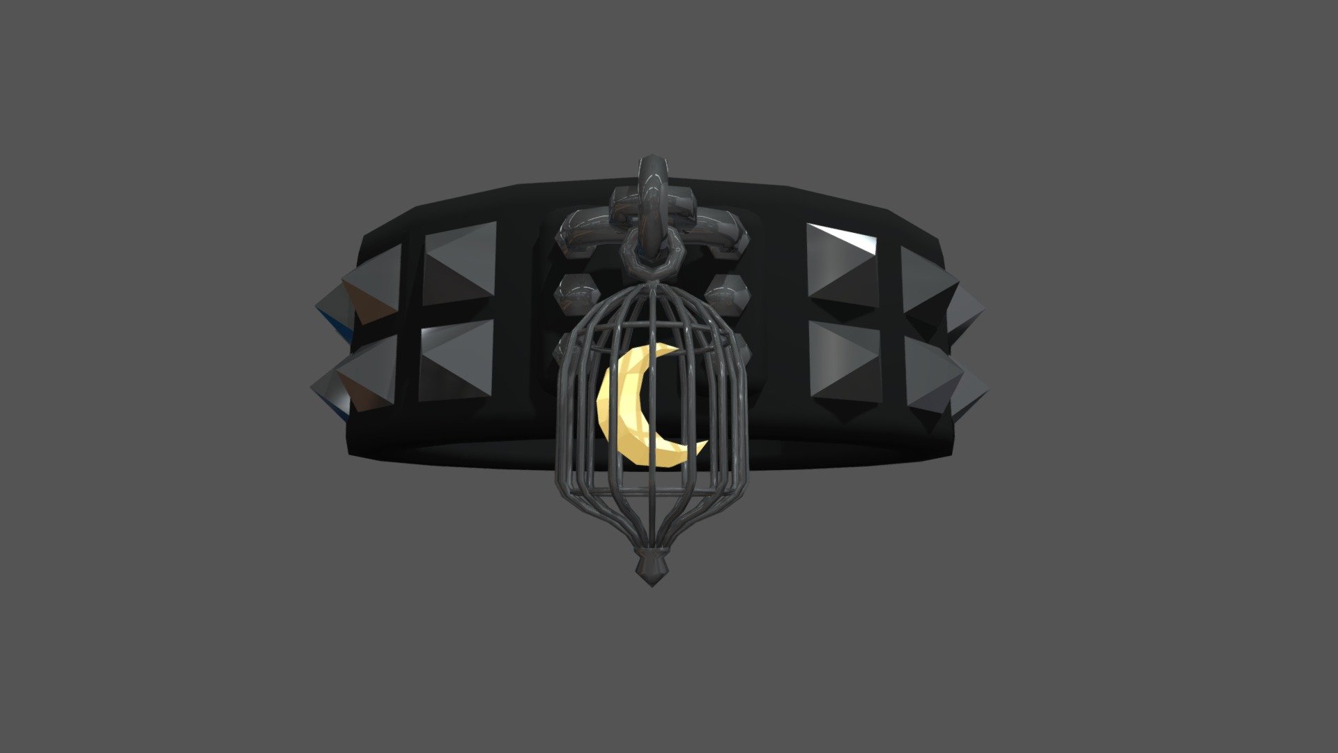 A free asset made for vrchat!
it's a choker with a bird cage dangling on the front, rigged for jiggle physics.
With blendshapes to change between either a moon or sun inside the cage 3d model
