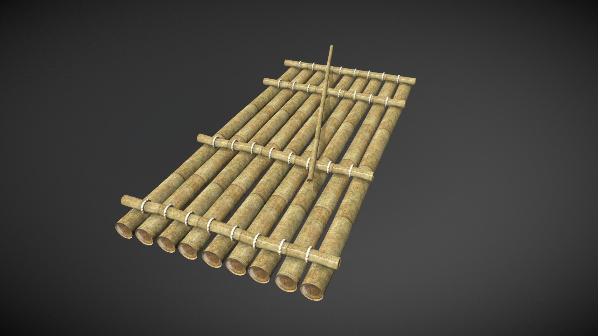 A simple bamboo raft 3d model