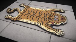 Tiger Rug tiger, 3d-scan, rug, photogrammetry, 3d, decoration