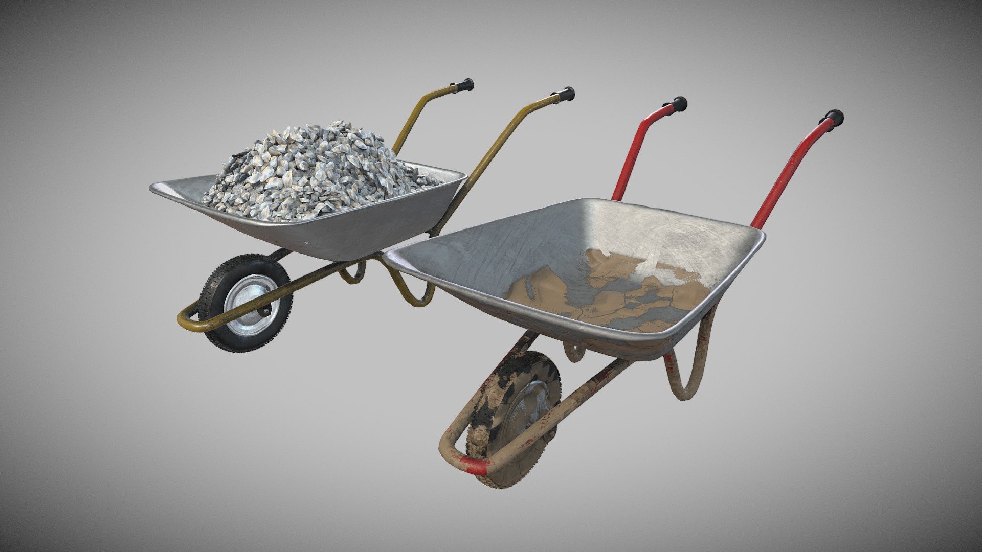 Wheel Barrows - Download Free 3D model by Francesco Coldesina (@topfrank2013) 3d model