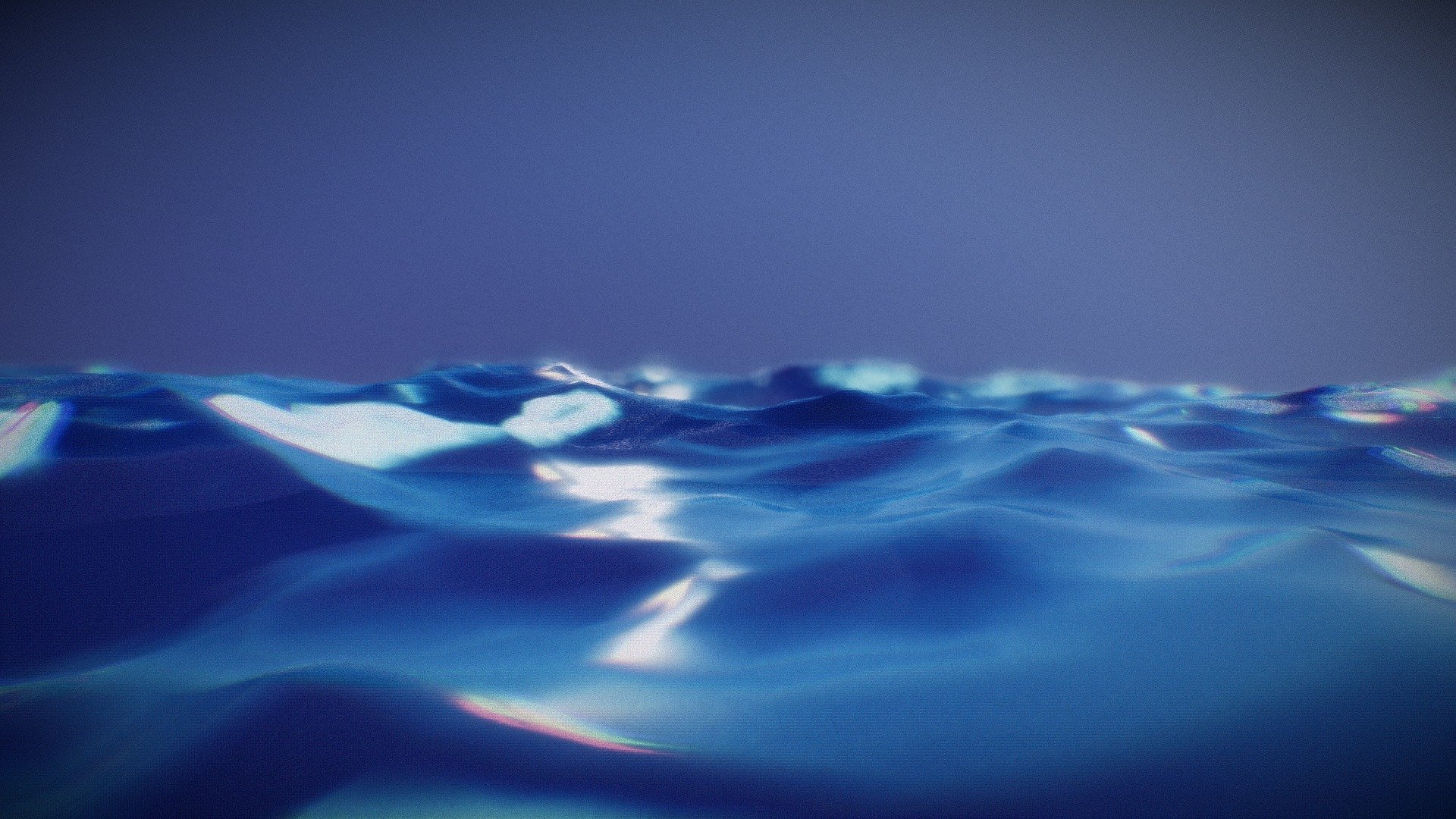 Animated stylized ocean water made in Blender 3d model