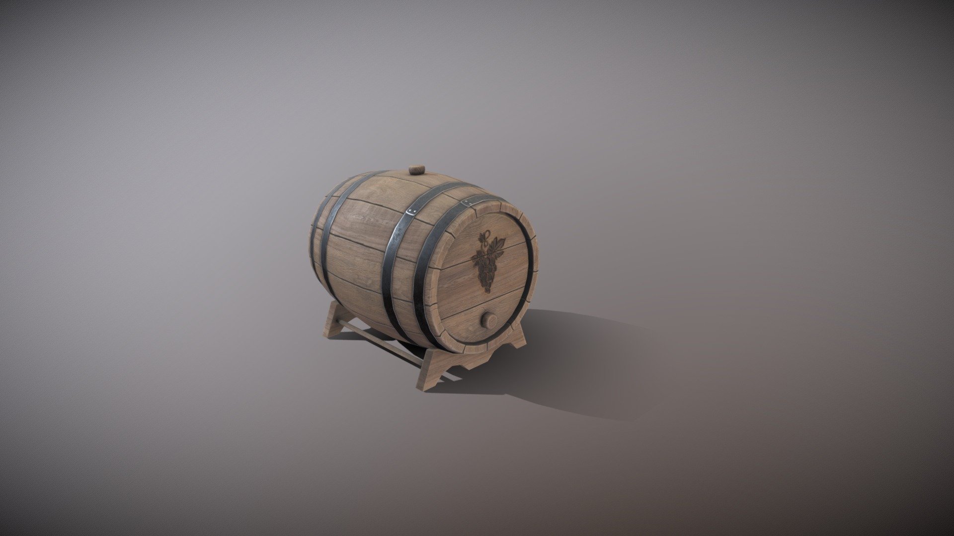Wine wood barrel - Barrel - Download Free 3D model by Maria Stashko (@maria_stashko) 3d model