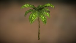 Palm Tree tree, palm, painted, 3, stranded, unity, 3d, blender, low, poly, hand