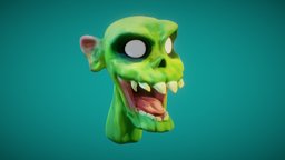 Cartoon Zombie (Blender Sculpt) face, sculpt, textures, painted, sculpting, fbx, zumbi, head, monstro, personagem, highresolution, cabeca, rosto, criatura, character, cartoon, 3d, blender, creature, free, monster, sculpture, download, highpoly, zombie