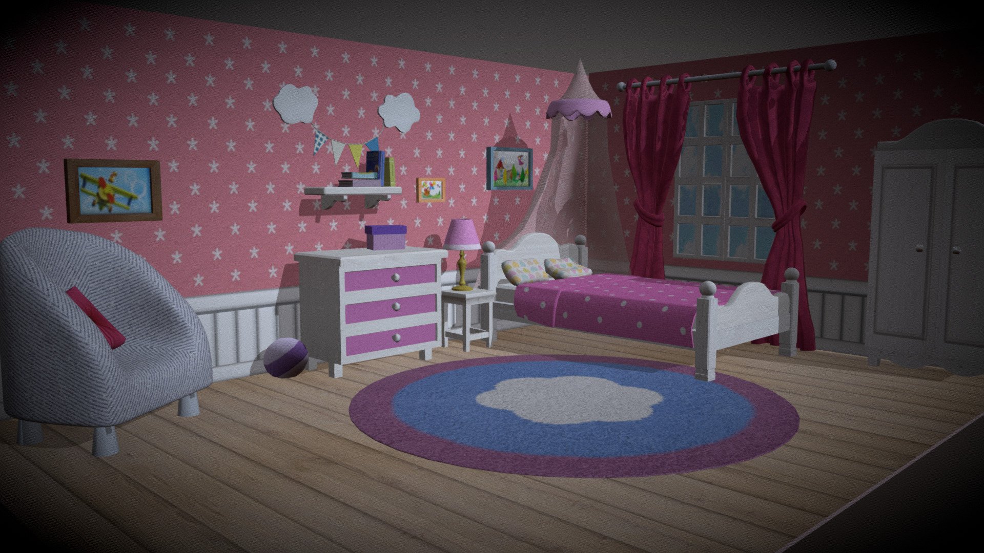 A room from the cartoon Jet and his friends 3d model