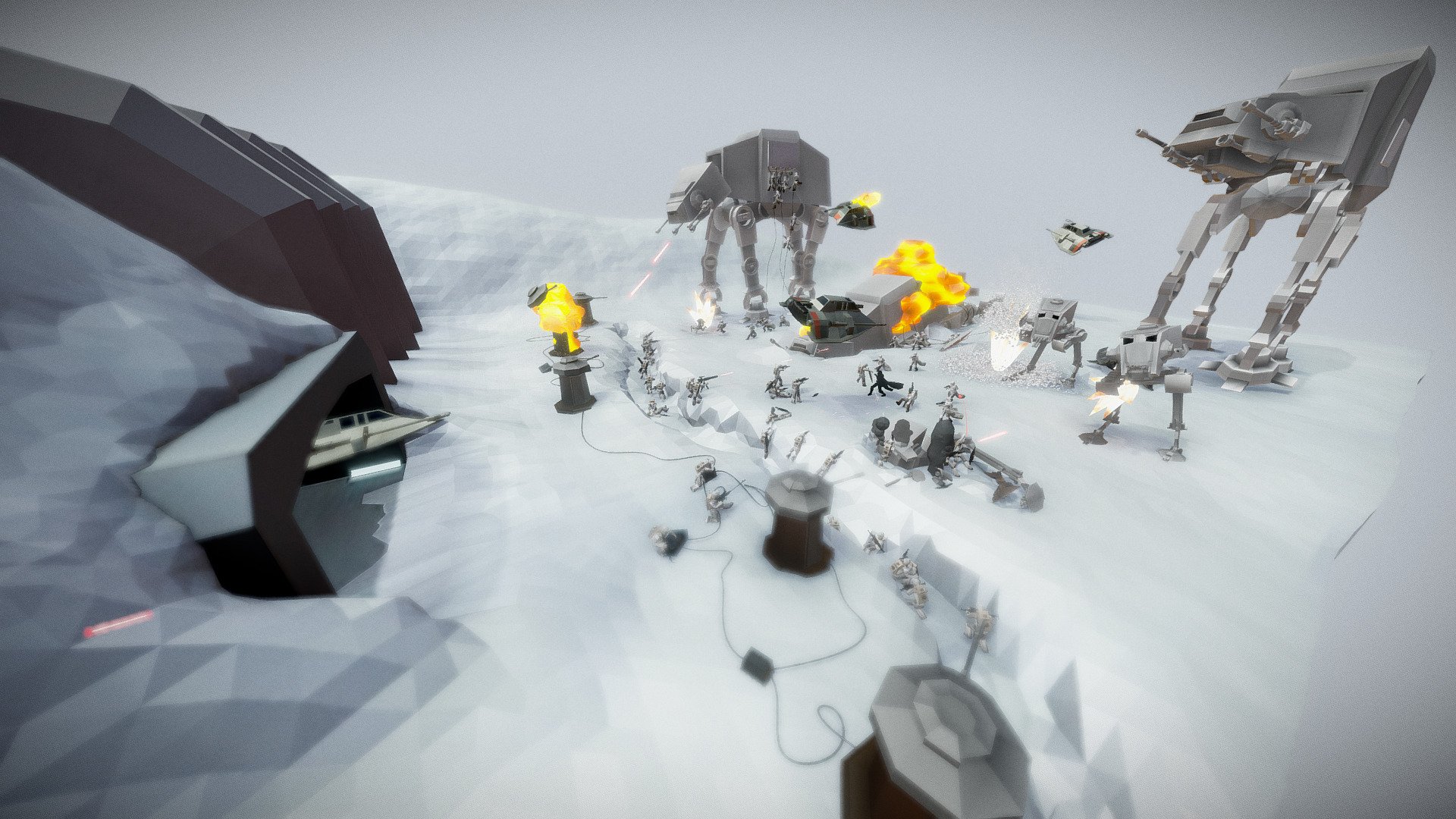 I’m proud to finally present a project I’ve been working on since 2015: A diorama scene depicting the Battle of Hoth from &ldquo;Star Wars Episode V: The Empire Strikes Back