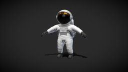 The Astronaut toy, pose, astronaut, t-pose, a-pose, character, low-poly, game, scifi, sci-fi, human, rigged, space