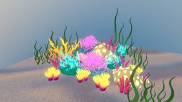 Coral underwater, coral, seaweed