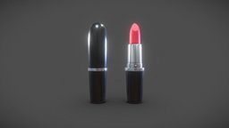 Lipstick red, fashion, lips, beauty, shape, makeup, metal, glamour, cosmetics, lipstick, cylindrical, feminine, adobestock, dimensioncc, 3d, pbr, model, steel