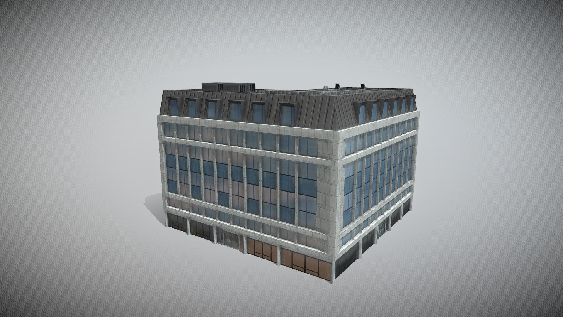 Model released for Cities Skylines: https://steamcommunity.com/sharedfiles/filedetails/?id=2100716389 - Low rise wall to wall office building - Download Free 3D model by aitortilla01 3d model