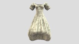 Female High Fashion Couture Ball Gown full, high, fashion, off, girls, clothes, skirt, designer, dress, gown, realistic, real, beautiful, womens, elegant, shoulder, luxurious, wear, couture, runway, haute, pbr, low, poly, female, ball, gathered, puckered