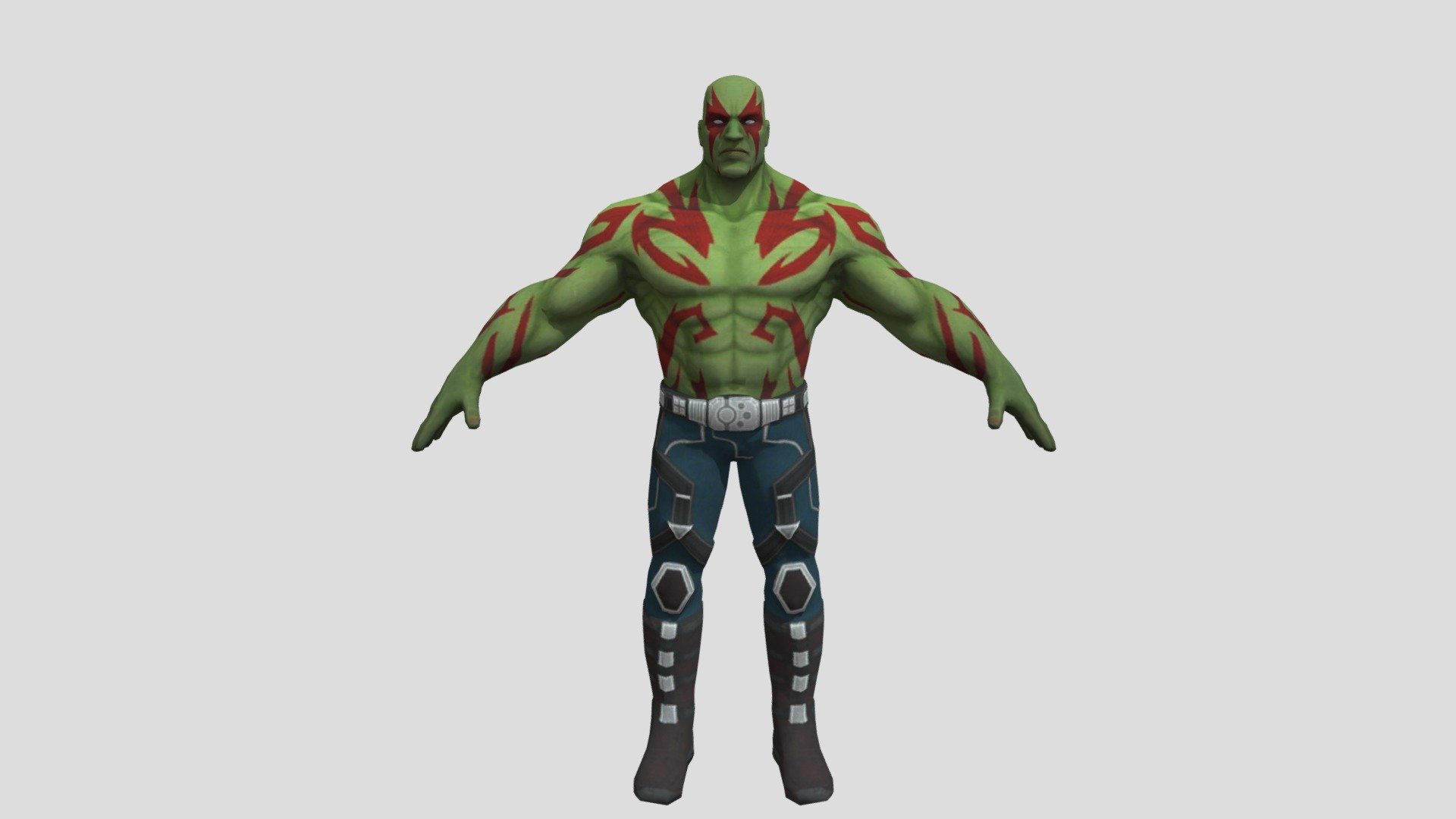 This is Drax From Guardians of  galaxy, This Model is well textured or Rigged you can download it And can use on your Animations. 

File Type : 
•FBX
•PNG - Drax(Textured)(Rigged) - Download Free 3D model by CAPTAAINR 3d model