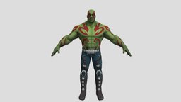 Drax(Textured)(Rigged) marvel, hero, guardians-of-the-galaxy, drax, character, 3dmodel, textured, rigged