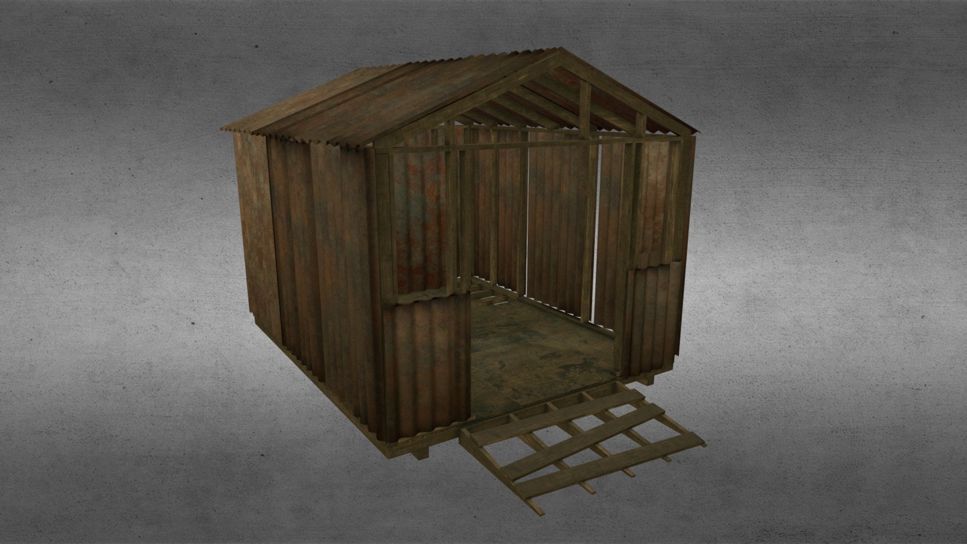 low detail shack textured fully inside substance painter. This also gave me the chance to try some rusted metal texturing that is fully procedural - Shack - Buy Royalty Free 3D model by Scott Rafferty (@ScottRafferty) 3d model