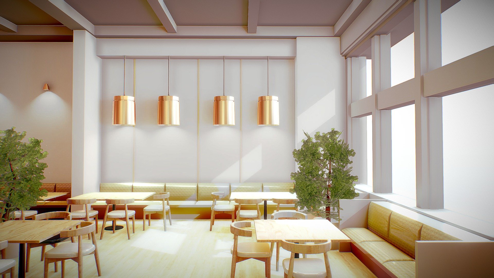 Lowpoly VR ready Restaurant Scene. It is good for any gaming project you may have in mind. Let me know if you have any questions! - VR Modern Restaurant Scene - E9 - Buy Royalty Free 3D model by lazae 3d model