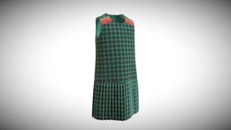 Pinafore dress for kids (Design patent) kids, fashion, clothes, dress, pinafore, checkered, pleats
