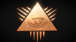 Iluminati Eye Pyramid Symbol eye, ancient, symbol, pin, coin, prop, item, sign, decor, metal, masonry, simbolo, wall-decoration, wall-art, conspiracy, cryptocurrency, asset, decoration, gold, cryptoart, pickupitems, iluminati, secretsociety