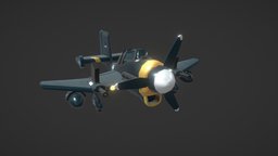Cartoon Plane 3dgraphic, modeling, low-poly, cartoon, 3d, texture, military, plane