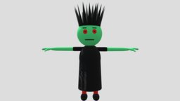 Witch Character Mjo Chudail kids, boy, indian, india, box, boycharacter, lowpoly, witch, ghost, horror, mjo