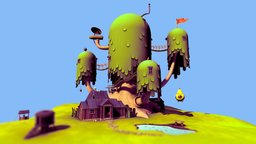 Finn & Jakes Tree Fort (Adventure Time) fanart, toon, treehouse, adventuretime, adventure-time, ooo, vrchat, madewithblender, low-poly, cartoon, blender, lowpoly, blender3d, land-of-ooo