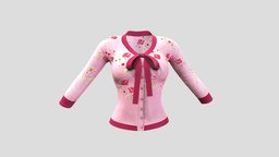 Buttoned Up Cute Bow Front Female Cardigan